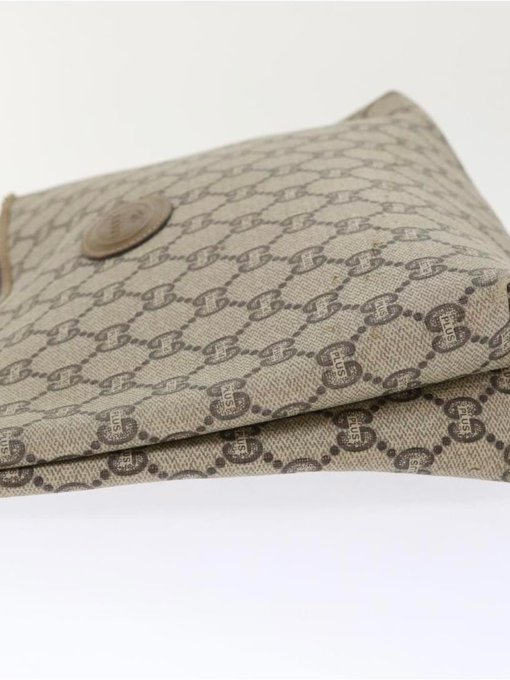 Gucci Beige Monogram Canvas pouch with Brown Trim - Picture 4 of 8